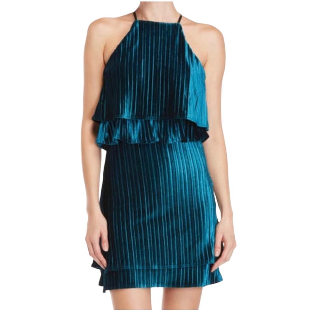 New Likely Velvet Halter Mini Dress